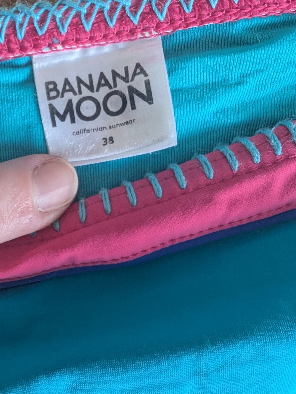 Banana Moon Neon Colorblock Blue Triangle Bikini - Picture 4 of 4